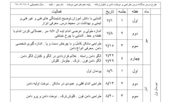 تایپ طرح درس سالانه .............