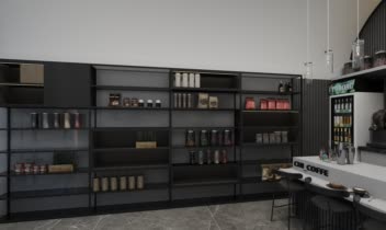 طراحی و رندرینگ کافی بار به سبک مدرن