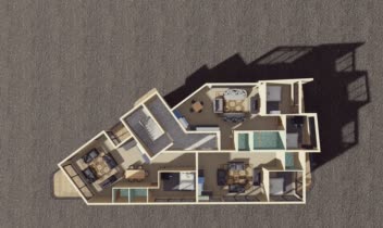 پلان و رندر سه‌بعدی واحدهای مسکونی