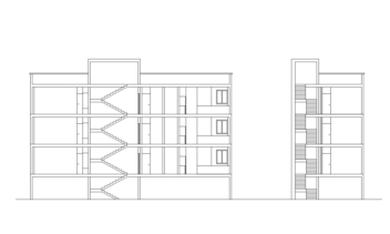 برش پلان اپارتمانی از دو جهت A,A & B,B
