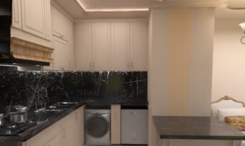 طراحی داخلی آشپزخونه کلاسیک پرکار