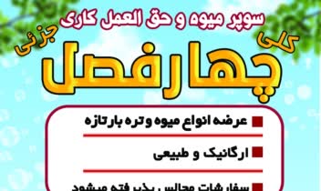 طراحی بنر تبلیغتی میوه فروشی چهار فصل
