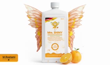 دیزاین لیبل Mrs. Shiny مدلسازی محصول شوینده