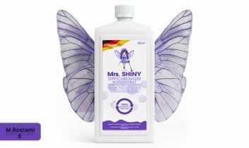 دیزاین لیبل Mrs. Shiny مدلسازی محصول شوینده