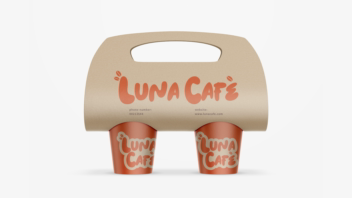 لوگو کافه luna - طراحی هویت بصری برند