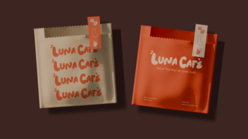 لوگو کافه luna - طراحی هویت بصری برند