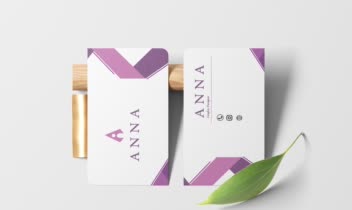 طراحی لوگو minimal shape و کارت ویزیت برای اسم برندینگ ANNA