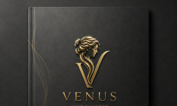 طراحی برندینگ لوکس و کاتالوگ حرفه‌ای سالن زیبایی VENUS