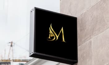 نمونه طراحی لوگو مونوگرام با حرف M + نماد