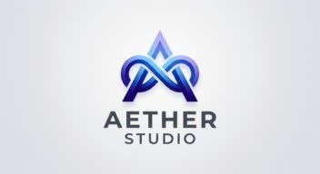 طراحی لوگوی مدرن و انتزاعی با هویت بصری پویا AETHER