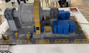 ماکت سه‌بعدی صنعتی — مدل مفهومی آسیاب نیمه‌خودشکن (SAG Mill)