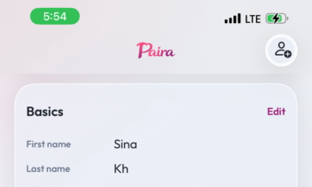PAIRA - اپلیکیشن دوستیابی (نسخه iOS)