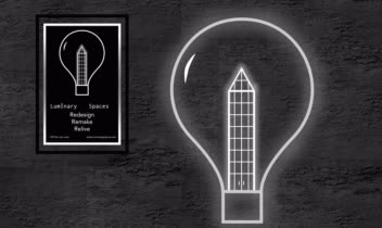 طراحی لوگو مینیمال گروه طراحی نورپردازی داخلی Luminary spaces