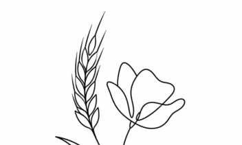 لوگوی گل گندم برای گل سازی مدل خطی