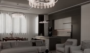 طراحی داخلی بازسازی و اجرا واحد 75 متری