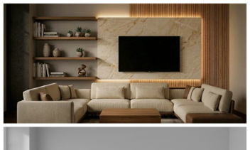 طراحی tv wallدر قسمت خالی پروژه با هوش مصنوعی