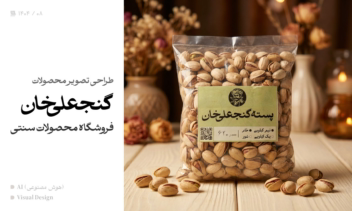 طراحی تصویر محصولات گنجعلی خان - فروشگاه آجیل و محصولات سنتی کرمان