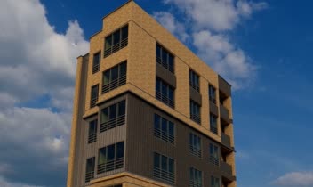 طراحی نما یک واحد مسکونی با اجر و سنگ سیاه
