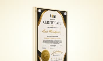 طراحی لوکس و رسمی  RTM Certificate  (گواهینامه دوره جامع تکنسین داروخانه)