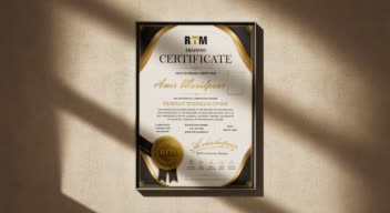 طراحی لوکس و رسمی  RTM Certificate  (گواهینامه دوره جامع تکنسین داروخانه)