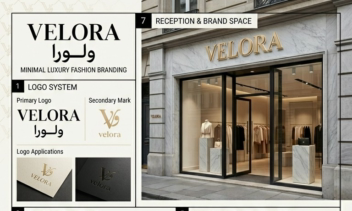 طراحی هویت بصری کامل برند فشن velora