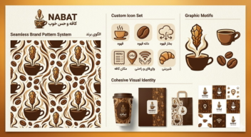 طراحی لوگو و هویت بصری کافی‌شاپ دنج، هنری و نوستالژیک «NABAT / نبات»