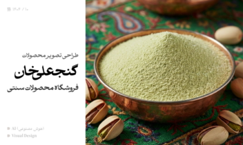 طراحی تصویر محصولات گنجعلی خان - فروشگاه آجیل و محصولات سنتی کرمان