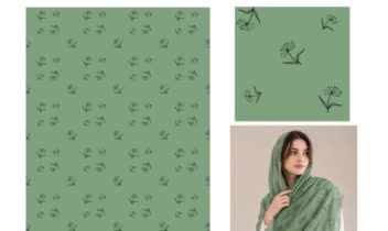 طراحی پارچه ، نمونه شال با موکاپ