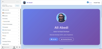 برنامه نویسی قالب وردپرس تک برگه ای برای رزومه