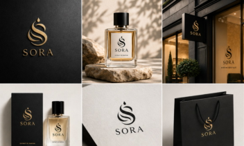 طراحی لوگوی برند عطر سورا (SORA)