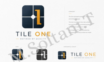 طراحی لوگوی مینیمال و هندسی برای برند TILE ONE