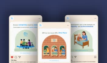 طراحی هویت بصری و مجموعه محتوای سوشال مدیا برای برند SmartlyCare