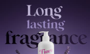 طراحی گرافیک برای ژل شست و شو برند Fiora