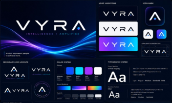 VYRA — طراحی کامل برند، رابط کاربری و کمپین تبلیغاتی یک استارتاپ هوش مصنوعی