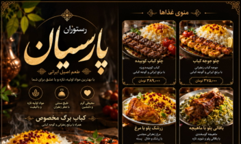 طراحی منو کافه، رستوران، فست فود و خدمات