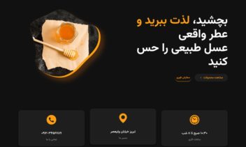 طراحی صفحه اصلی برای عسل فروشی