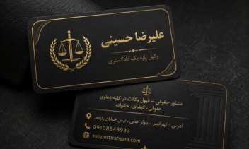 ​طراحی کارت ویزیت لوکس و رسمی وکالت «علیرضا حسینی»