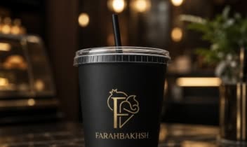 طراحی لیوان و کیف دستی فروشگاه بستنی فرحبخش ✨🌿