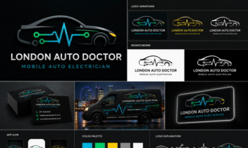 طراحی هویت بصری و لوگو برند London Auto Doctor