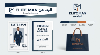 طراحی هویت بصری و اقلام تبلیغاتی برند ELITE MAN