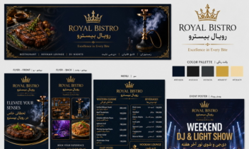 طراحی ست تبلیغاتی رستوران ROYAL BISTRO
