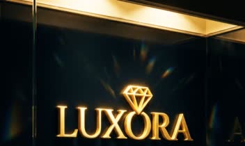 طراحی لوگوی لوکس طلافروشی LUXORA