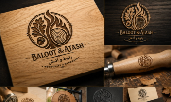طراحی لوگو و هویت بصری برند بلوط و آتش