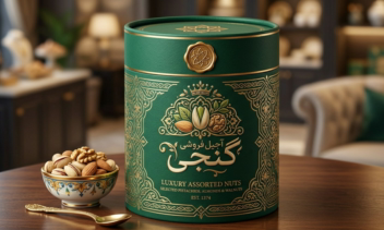 طراحی لوگو برند آجیلی فروشی گنجی✨🌿