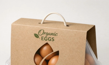 طراحی بسته‌بندی خلاقانه و ارگانیک برای تخم‌مرغ Organic Eggs
