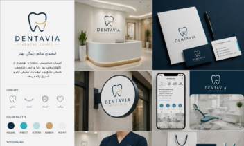 طراحی برندینگ کلینیک دندانپزشکی DENTAVIA