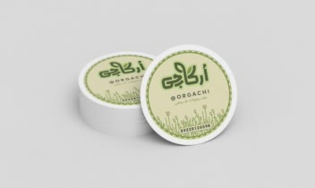 8. طراحی و چاپ لیبل دایره‌ای بسته بندی ارگاچی
