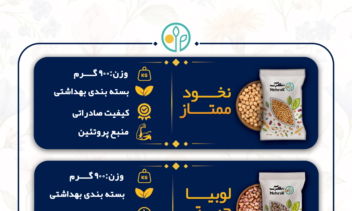 طراحی ژورنال تبلیغاتی حبوبات و غلات با متد مدرن