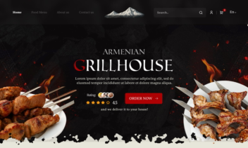 Armenian Grillhouse - multilingual restaurant website