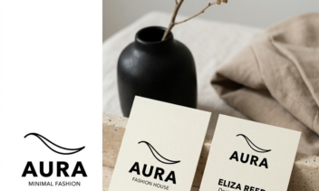 طراحی لوگو و کارت ویزیت با رنگ سفارشی مشکی و استخونی